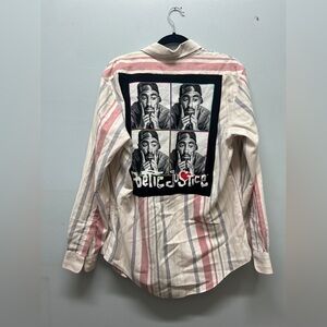 Brooks Brothers button down with Tupac stitched back panel
